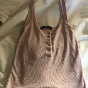light pink brandy melville button up tank
